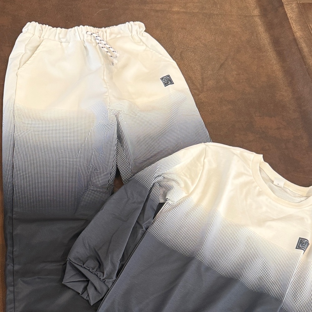 Gray and White Gradient Tracksuit. SHEIN. Size 10